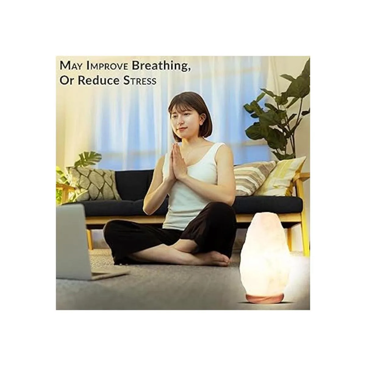 Himalayan Glow Lámpara de sal blanca hecha a mano luz_5