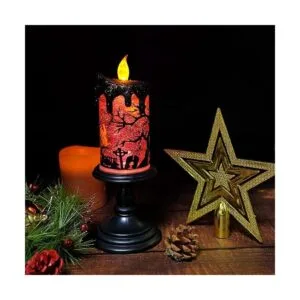 Eldnacele Velas de globo de nieve de Halloween lámpara_6