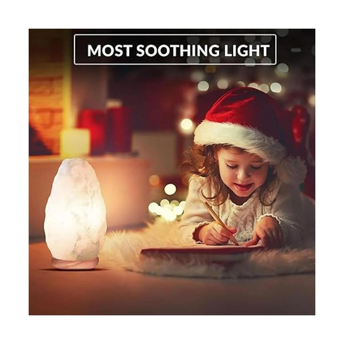 Himalayan Glow Lámpara de cristal de sal blanca luz_5