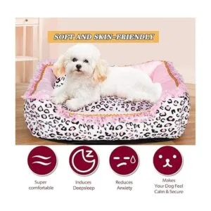 Lindo tapete de dormir rosa para cachorros con patrón de_2