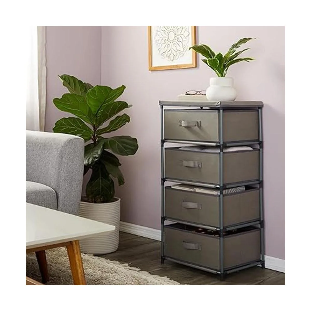 Organizador de ropa con cajones de 4 niveles cómoda de_2