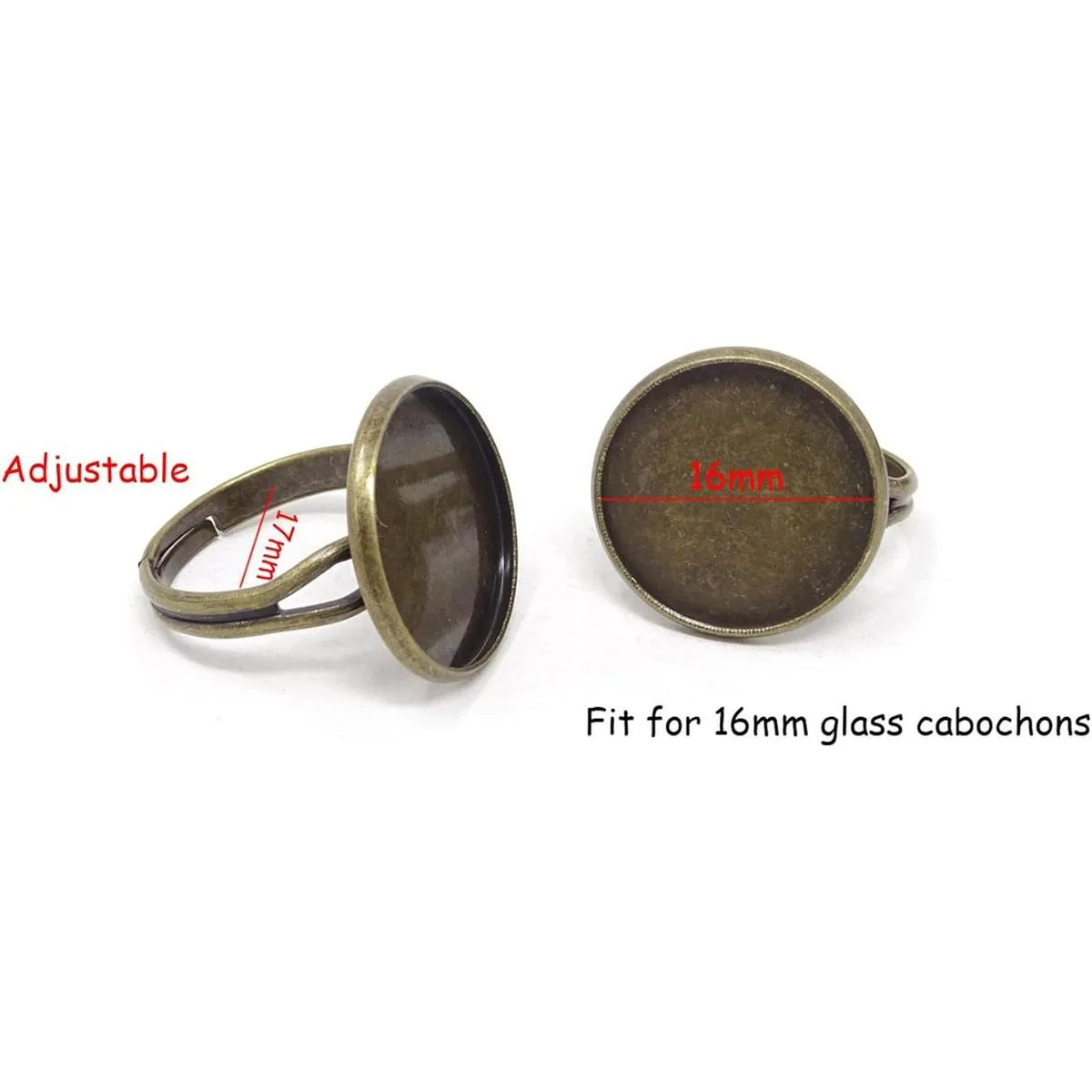 Honbay Juego de 20 anillas ajustables de 0.630 in para_3