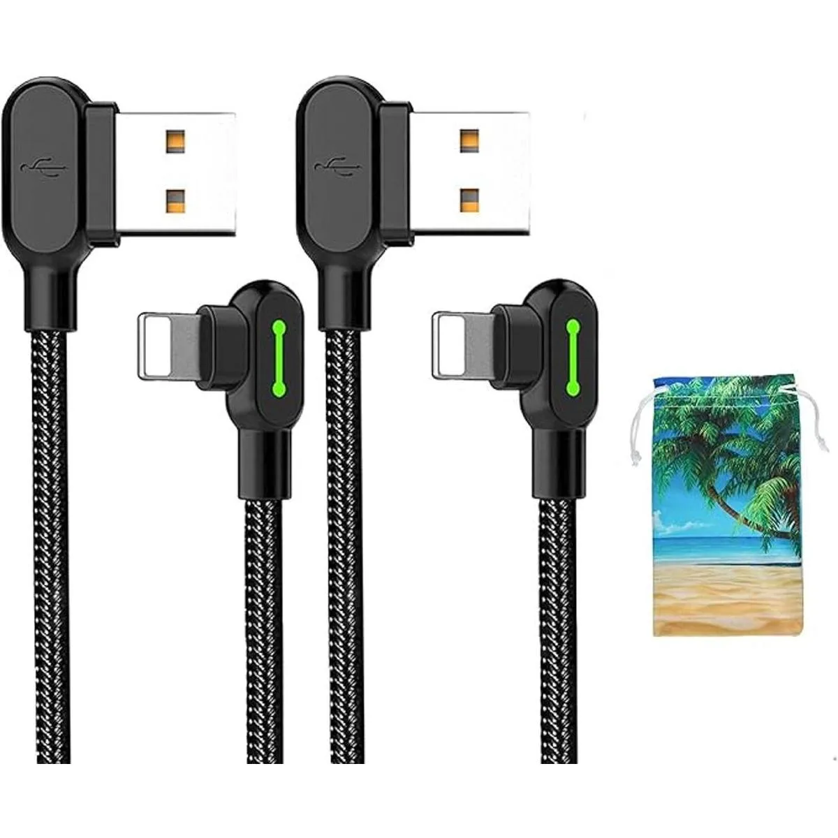 Paquete de 2 bolsa para iPhone USB de 90 grados_1