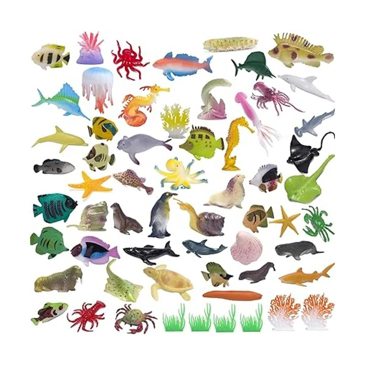 Figuras de animales marinos del océano paquete de 60 mini_2