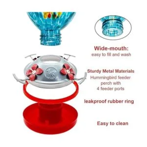 REZIPO Comedero para colibrí con posadero vidrio soplado_3