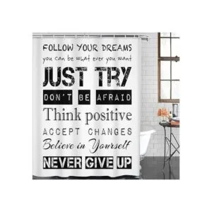 Emvency Cortina de ducha inspiradora motivacional Follow_5