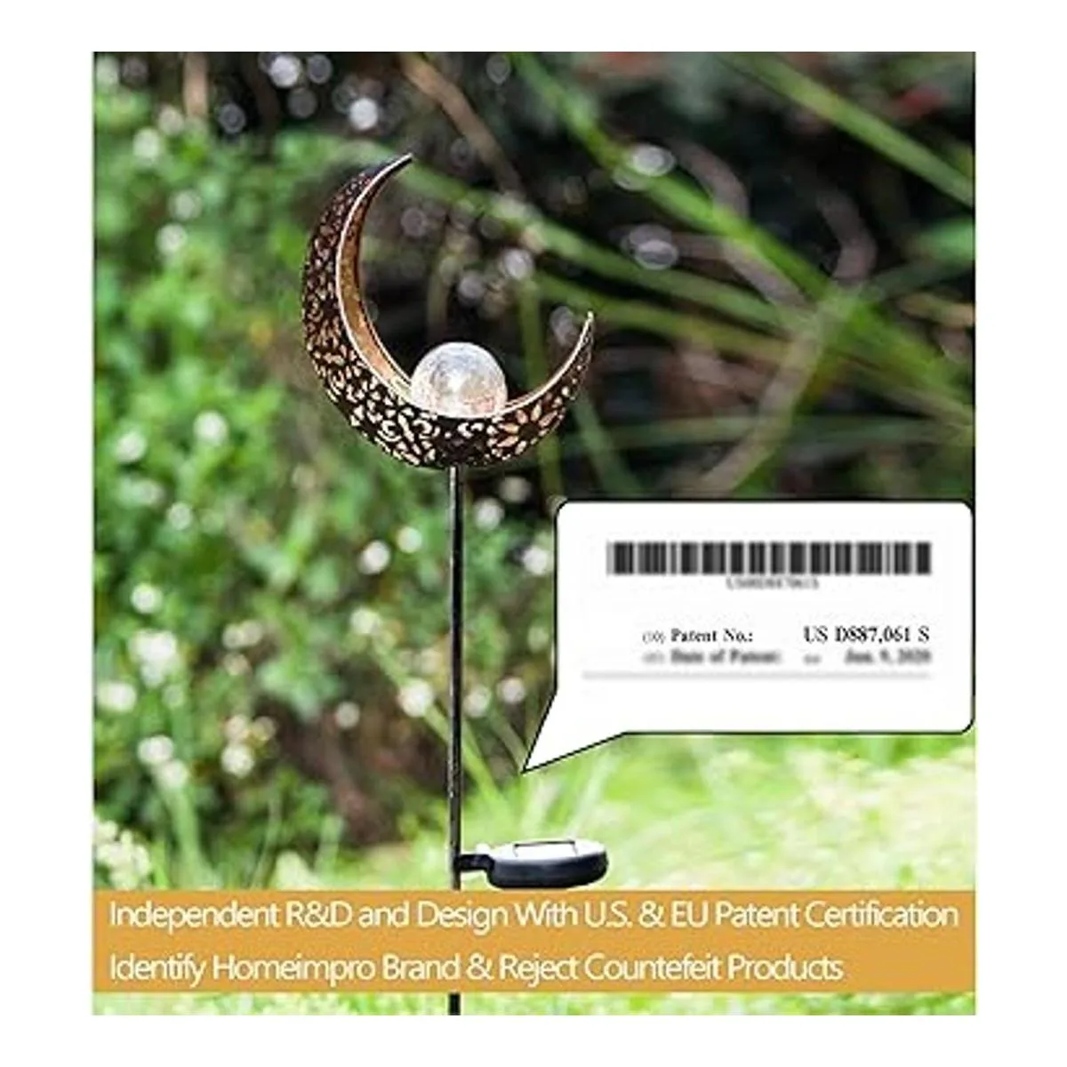 Homeimpro Lámpara solar de jardín para exteriores luna y_2