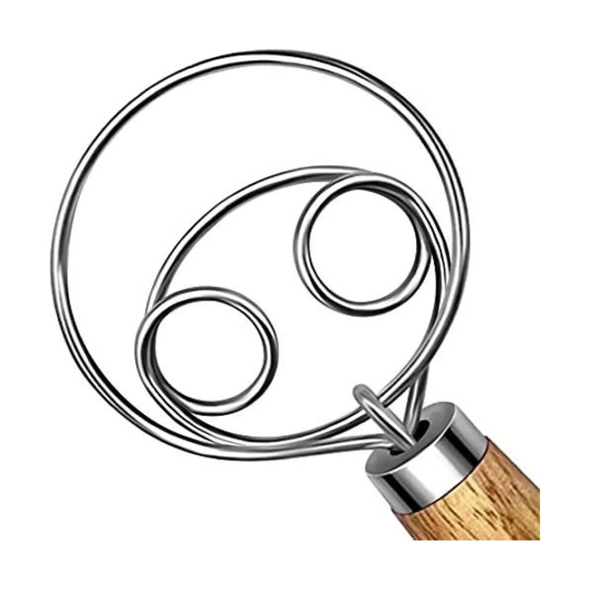 TEEVEA Batidor de masa danés de acero inoxidable batidor_1