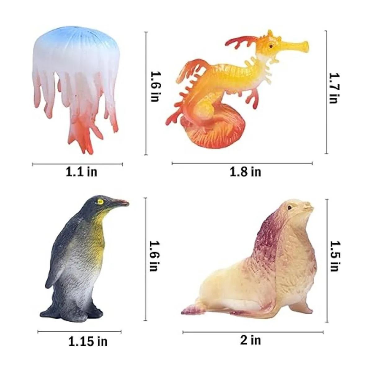 Figuras de animales marinos del océano paquete de 60 mini_4