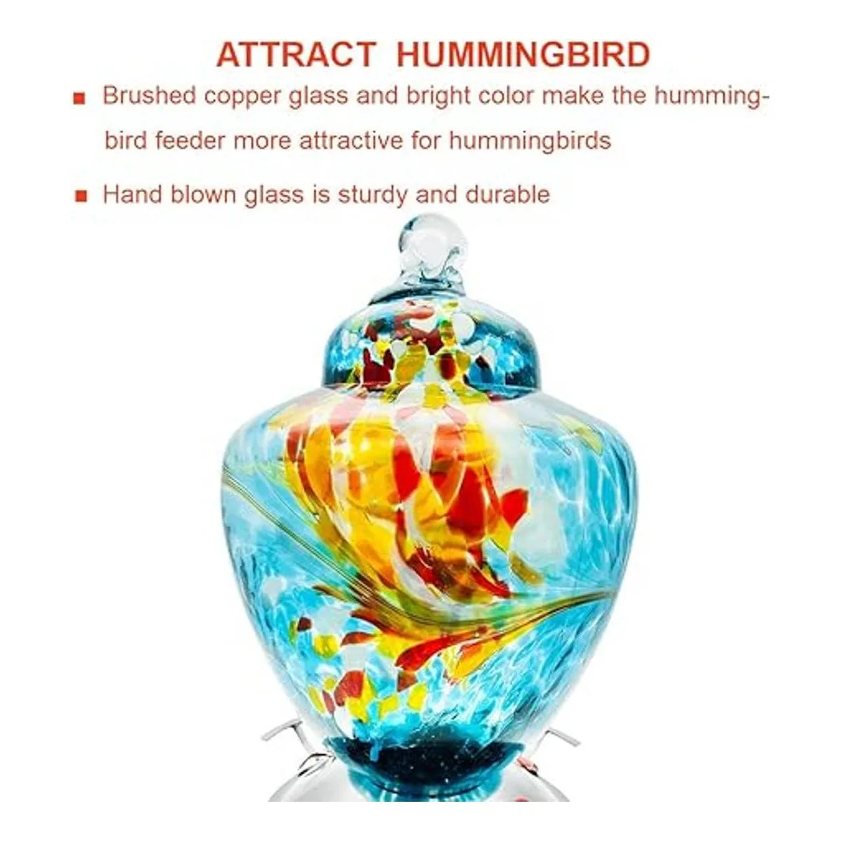 REZIPO Comedero para colibrí con posadero vidrio soplado_2