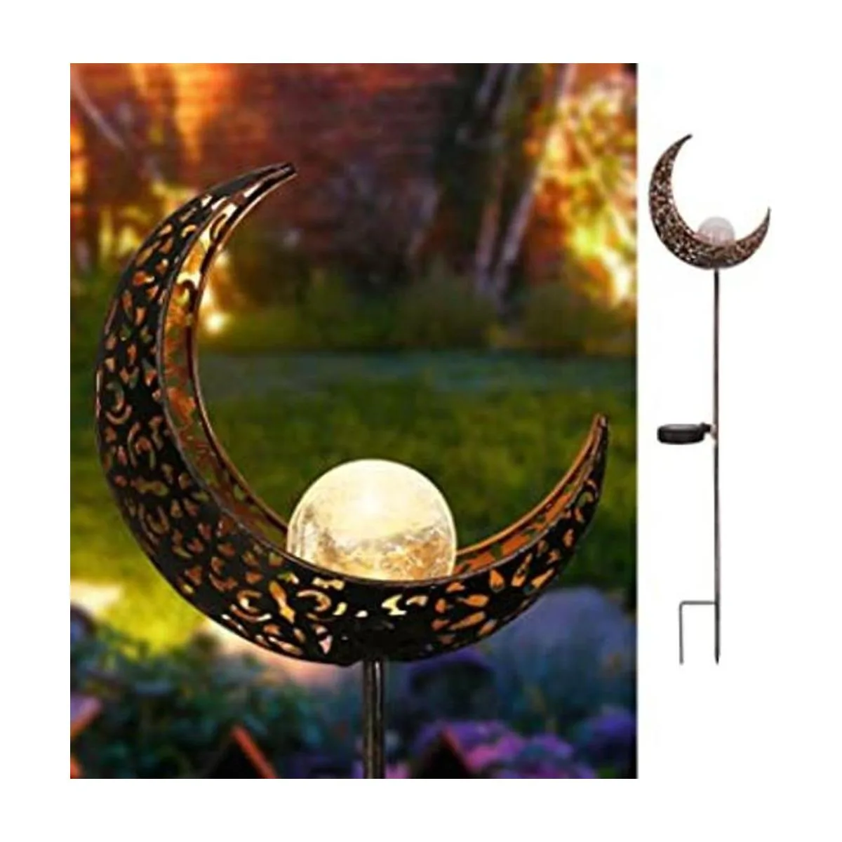 Homeimpro Lámpara solar de jardín para exteriores luna y_1