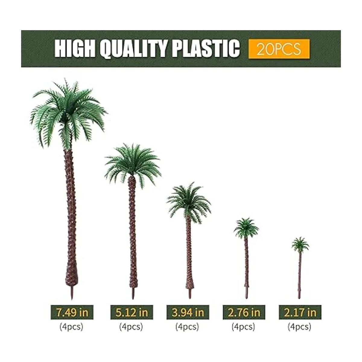 HUIANER Palmeras en miniatura árboles de plástico falsos_3