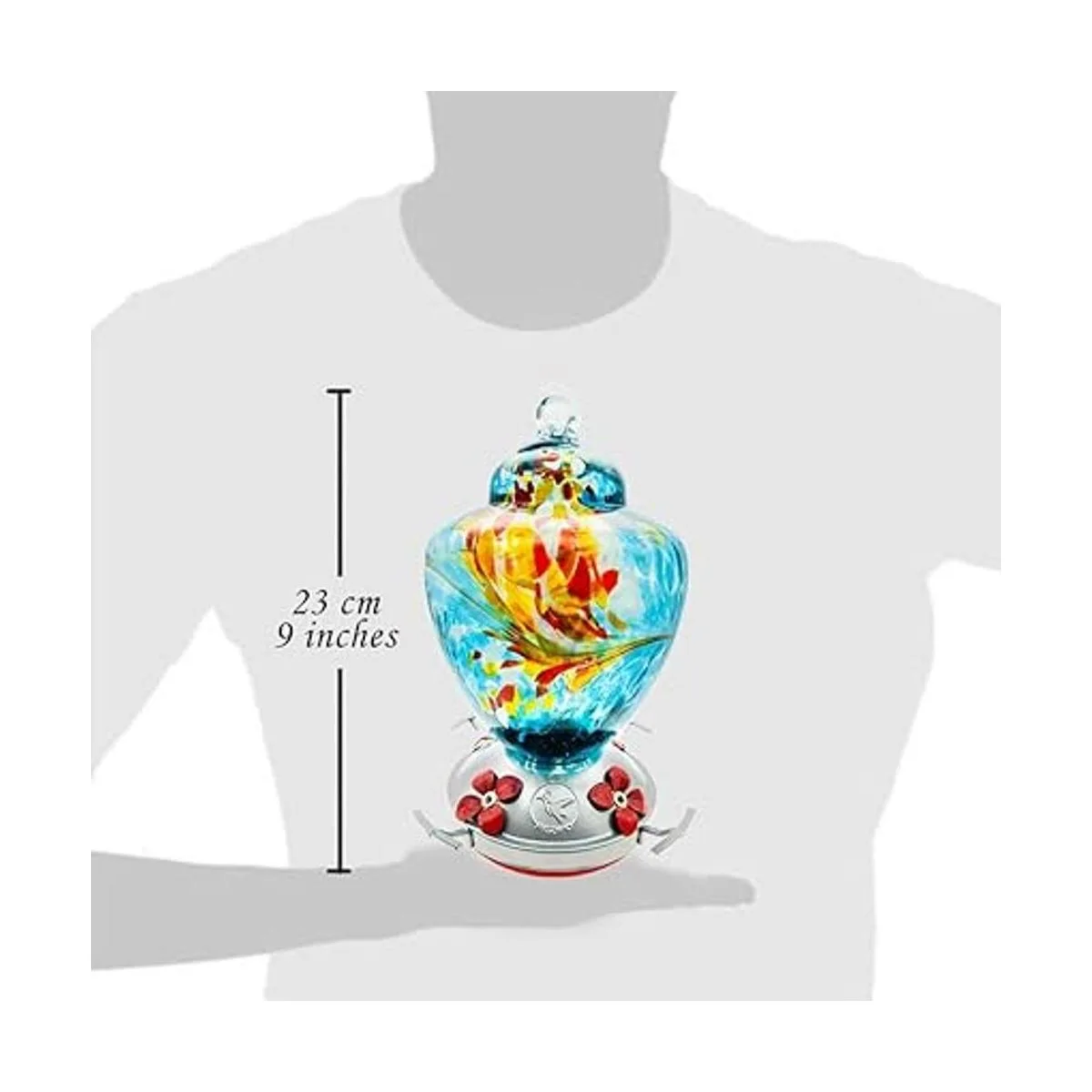 REZIPO Comedero para colibrí con posadero vidrio soplado_7