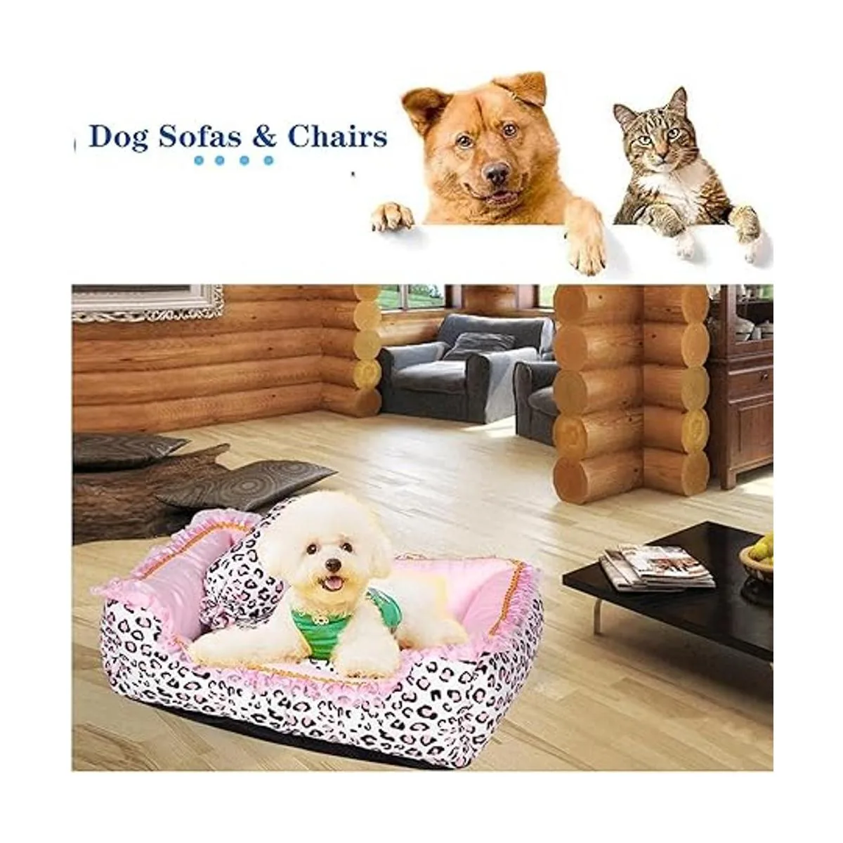 Lindo tapete de dormir rosa para cachorros con patrón de_6