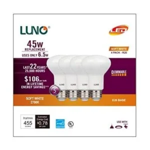 LUNO Bombilla LED regulable R20 65 W equivalente a 45_2