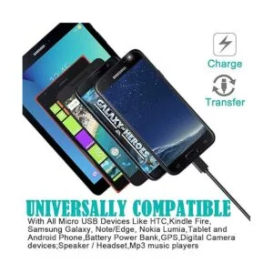 SCOVEE Cable micro USB corto de 12.0 in para teléfonos_5