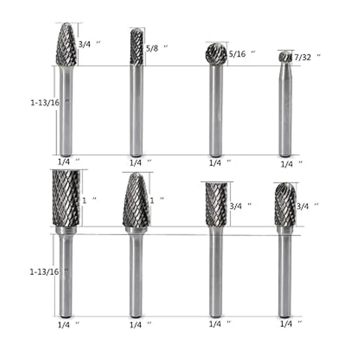 JESTUOUS Juego de 8 brocas rotativas de doble corte de_3