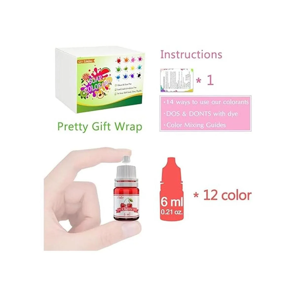 Tinte de jabón para bomba de baño de 12 colores apto para_7