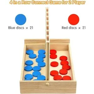 JOYPRO Juego de conexión de madera 4 en fila juego de_2