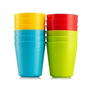 PLASKIDY Tazas para niños juego de 12 vasos de plástico_1