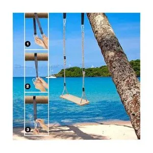 KINSPORY Juego de columpio de madera para niños cuerda_5