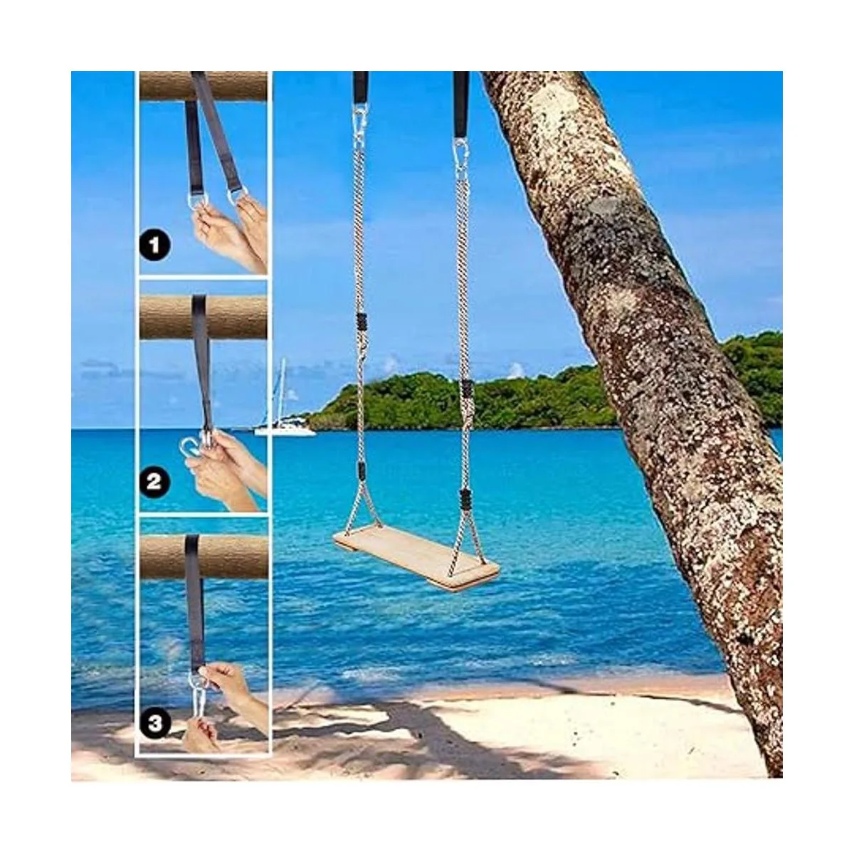 KINSPORY Juego de columpio de madera para niños cuerda_5