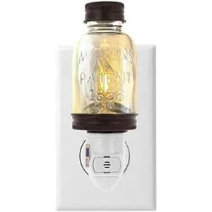 Mini luz nocturna LED rústica en bronce Sensor de_1