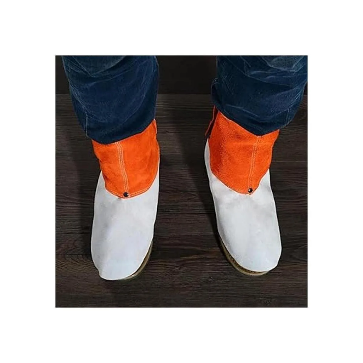 QeeLink Patines de soldadura de cuero resistentes al_4