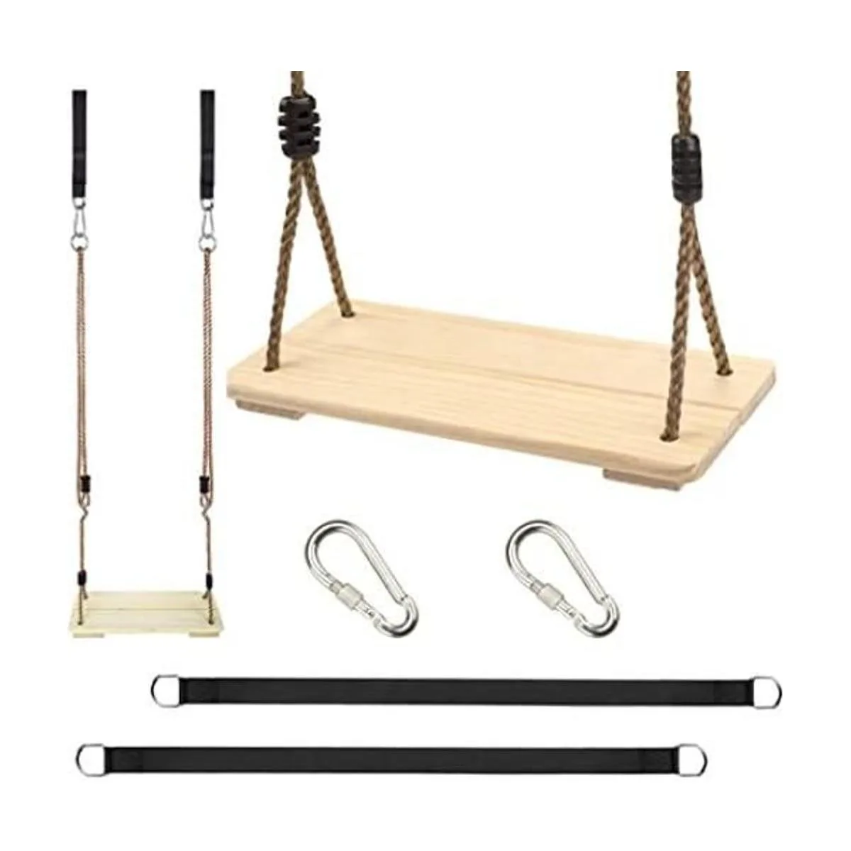 KINSPORY Juego de columpio de madera para niños cuerda_1