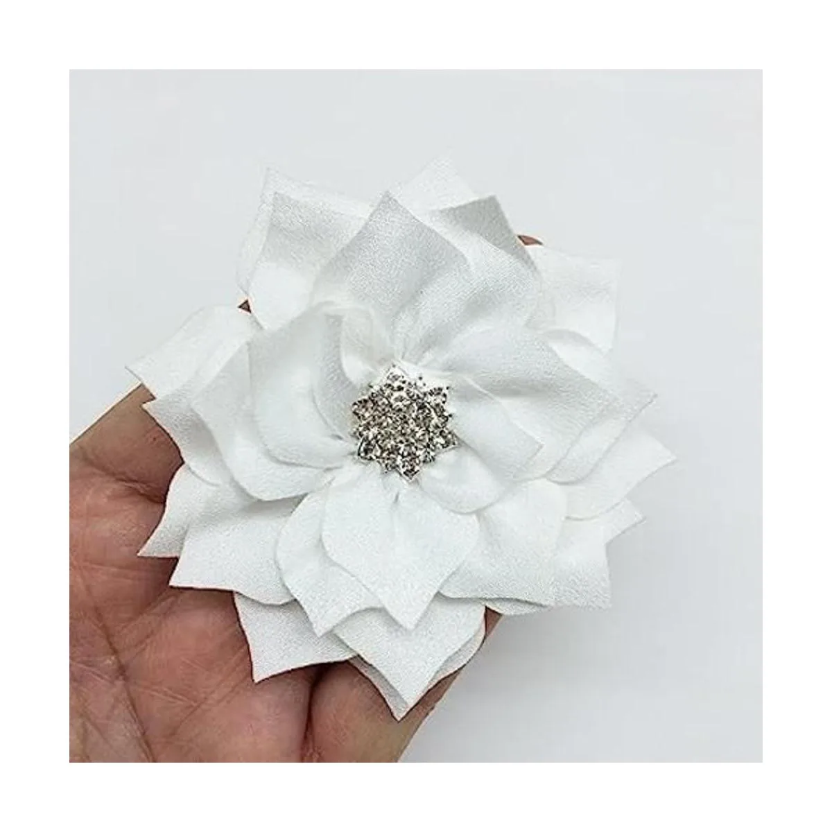 PEPPERLONELY Juego de 10 flores blancas de tela con_1