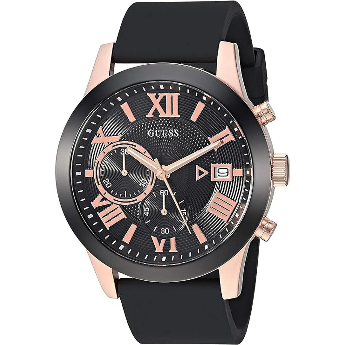 GUESS Cómodo reloj cronógrafo de silicona resistente a las_1