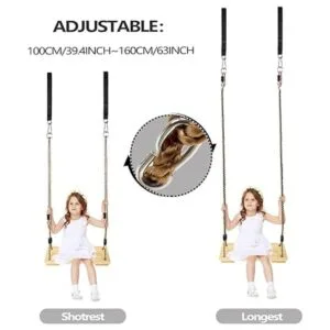 KINSPORY Juego de columpio de madera para niños cuerda_3