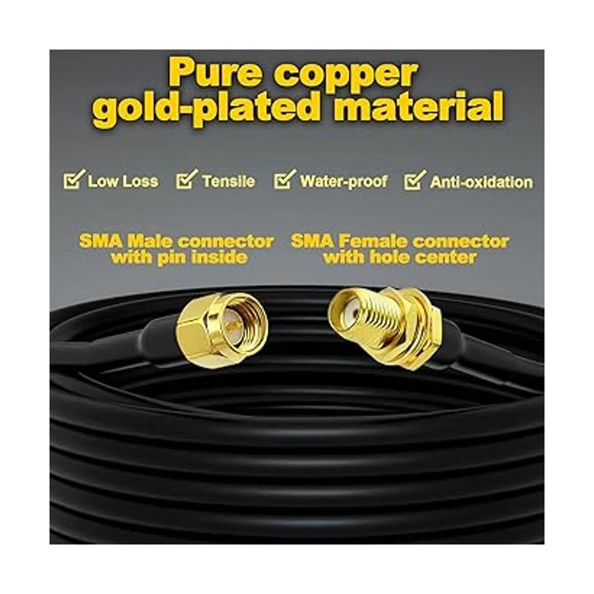 Cable de extensión SMA de 32.8 pies macho a SMA hembra_2