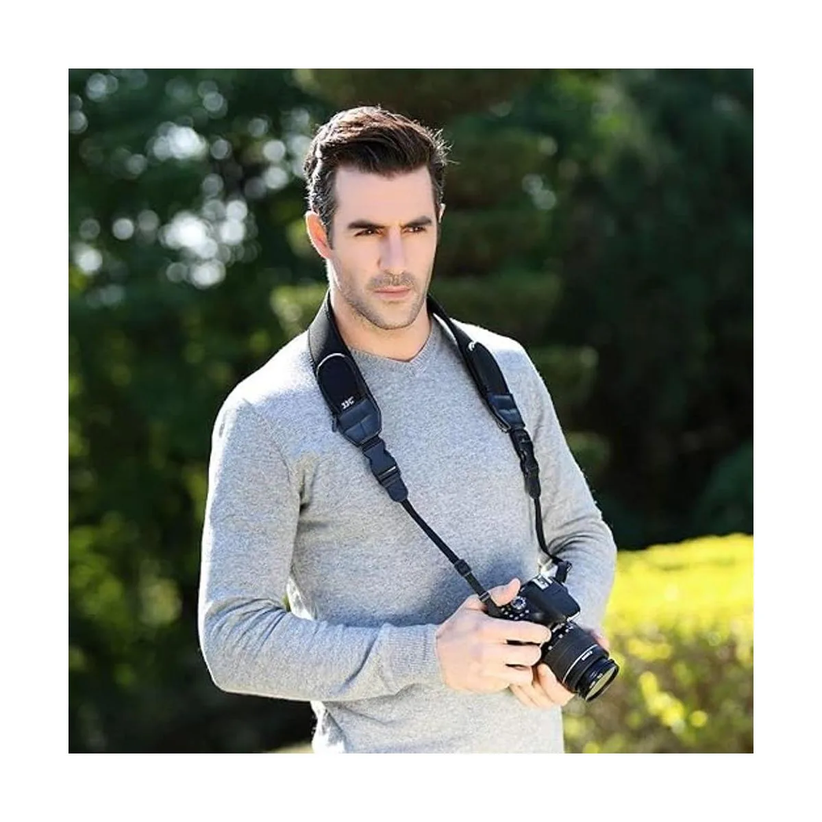 Correa de hombro acolchada suave para cámara con bolsillos_2
