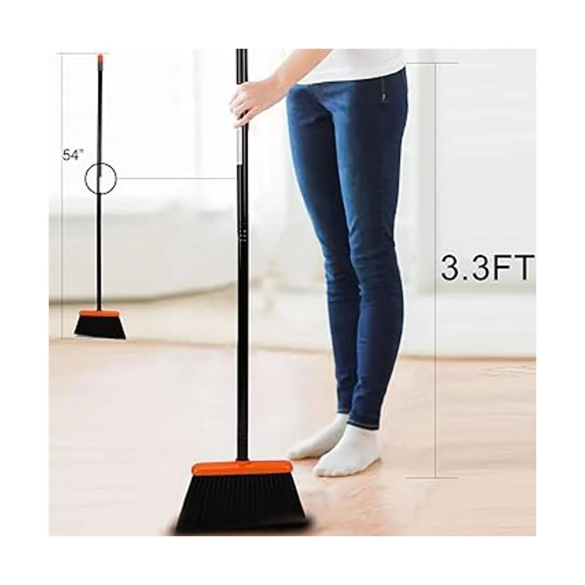 Escobilla para el polvo y escoba Combo de limpieza con_3