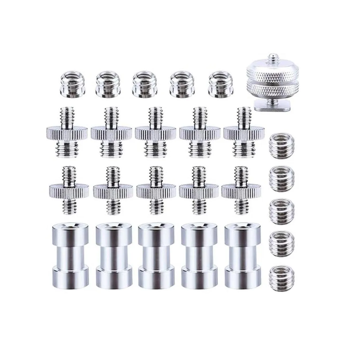 SUNMNS Juego de 27 tornillos roscados hembra macho_1