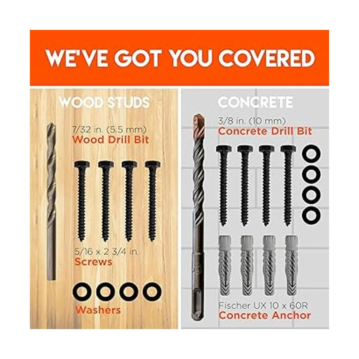 Kit de pernos de retraso para montar un televisor en_2