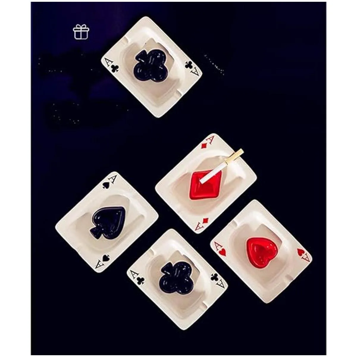Creative Poker Cenicero de cerámica para cigarrillos_6