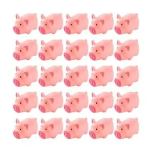 25 piezas de mini cerdos de goma a granel baño de bebé_1