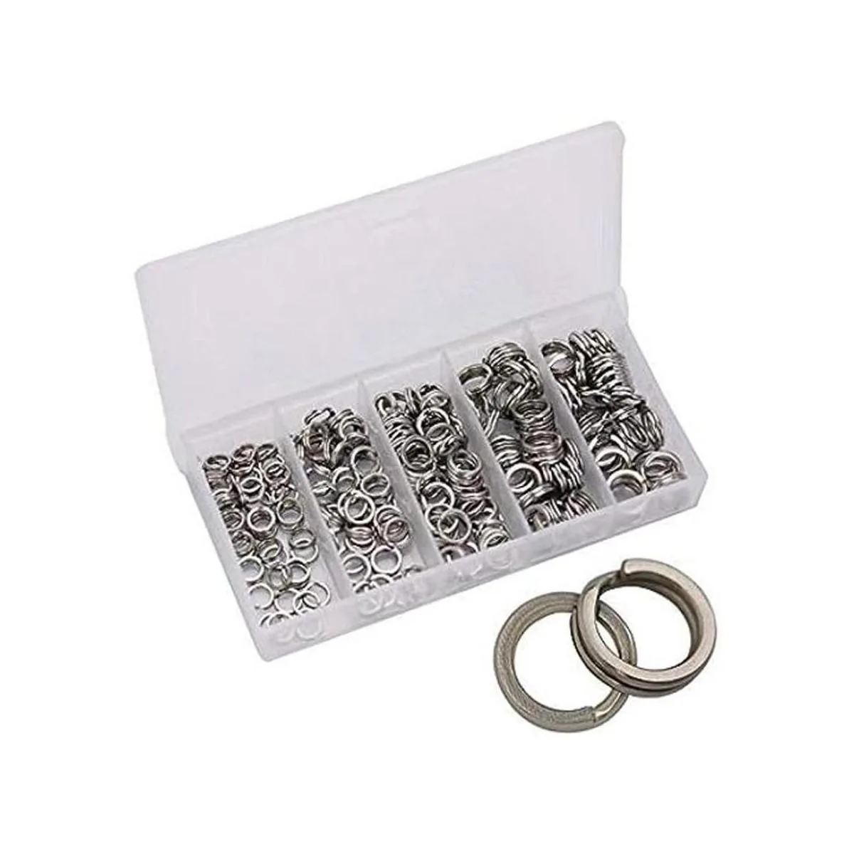 200 unids tamaño surtido anillos partidos pesca señuelo_1