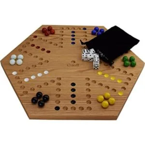 Juego de mesa de mármol de doble cara de roble sólido de_1