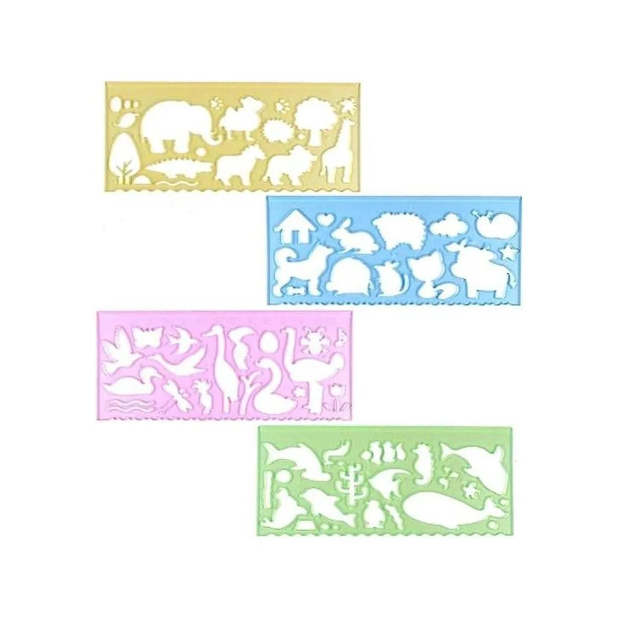 BronaGrand 4 plantillas de dibujo regla de plástico_1