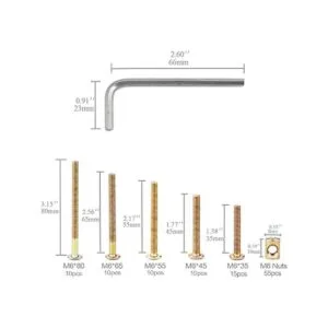 Kit de tuercas de pernos tuercas de cabeza hexagonal M6_3