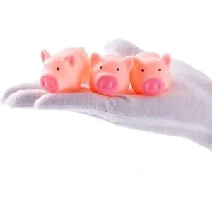 25 piezas de mini cerdos de goma a granel baño de bebé_4