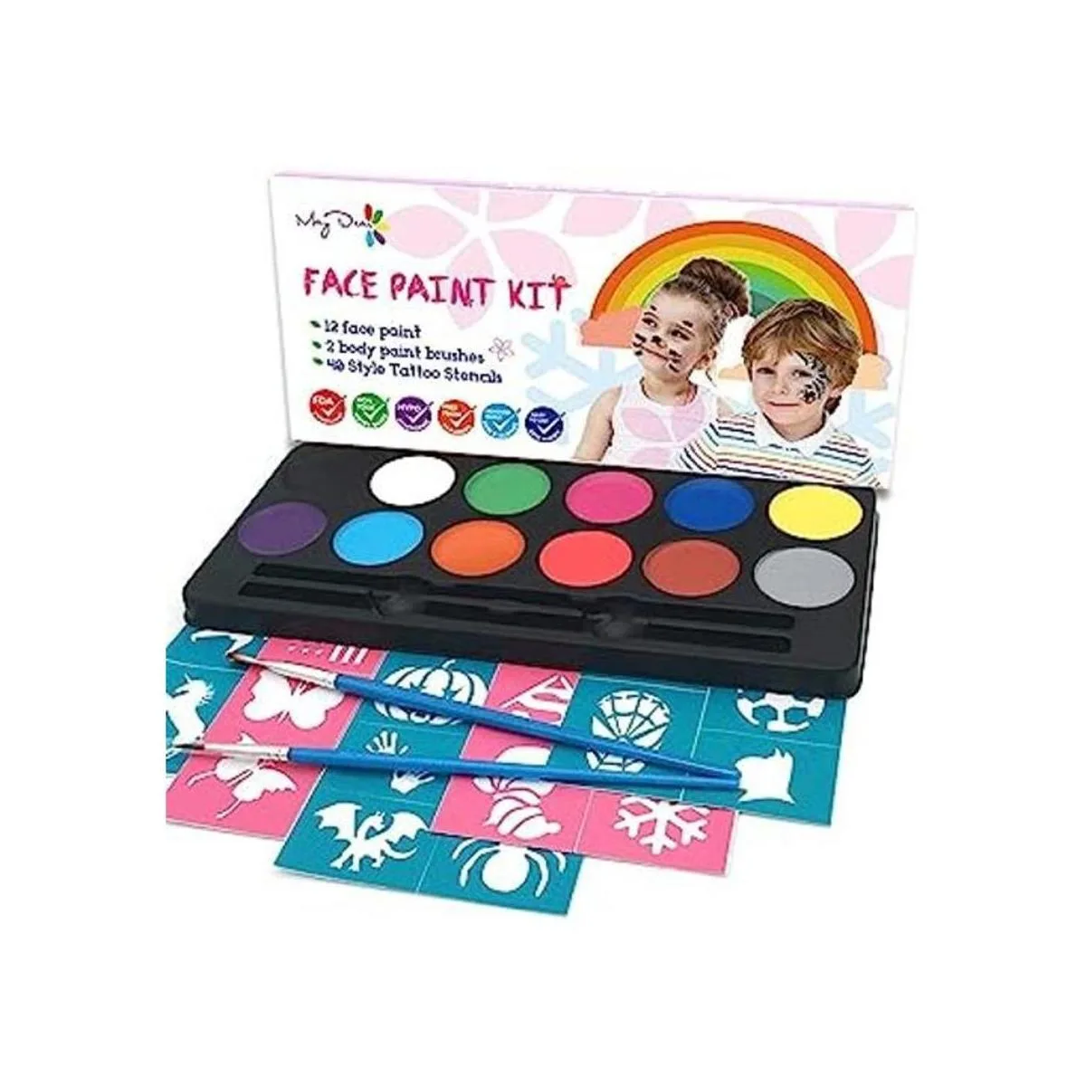 Maydear Kit de pintura facial para niños con 12 colores_1