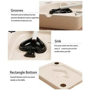 Creative Poker Cenicero de cerámica para cigarrillos_3