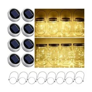 Guirnalda de luces solares con tapa de tarro de masón_1