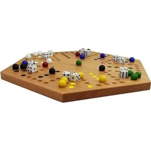 Juego de mesa de mármol de doble cara de roble sólido de_4