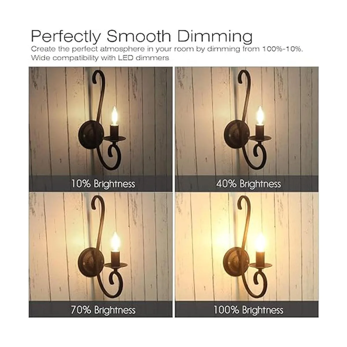 HIZASHI Bombilla LED E12 regulable equivalente a 40 W_3