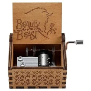 Caja de música Huntmic de madera de belleza y la bestia_5